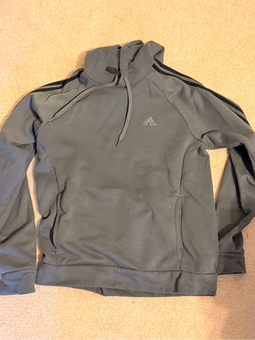 adidas Men's Dark Gray Pullover Performance Hoodie Jacket